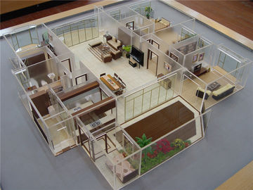 Miniatuur Binnenlandse Ontwerpmodellen, Acrylhuis Binnenlandse 3D Model 60 * 60CM